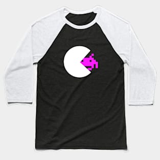 PACMAN vs SPACE INVADER Baseball T-Shirt